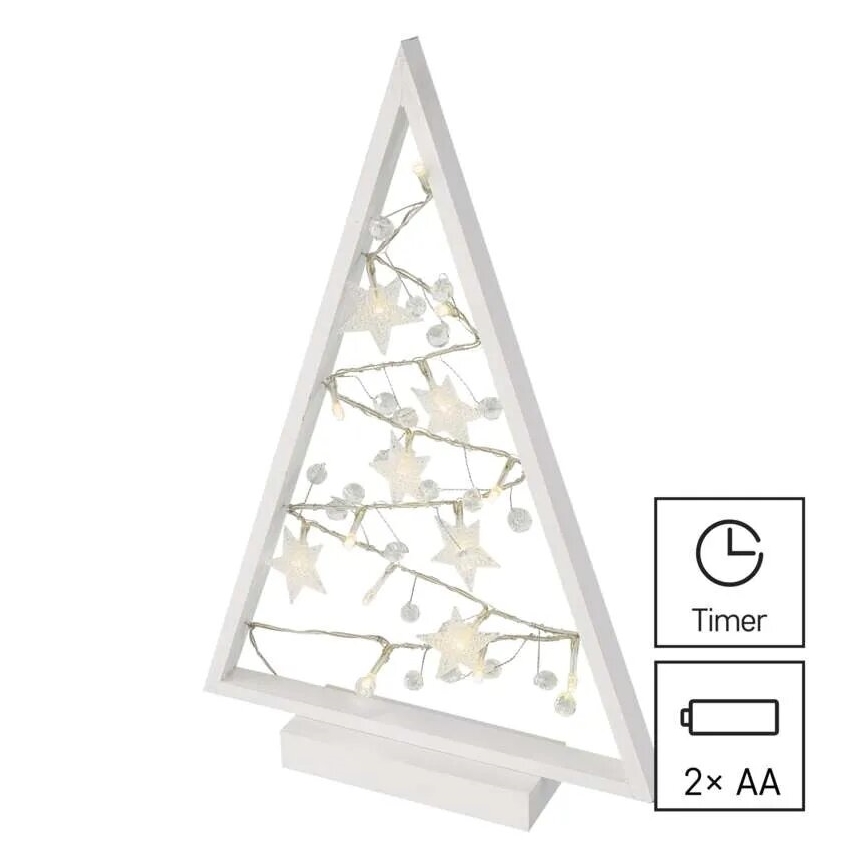LED Juledekoration 15xLED/2xAA juletræ