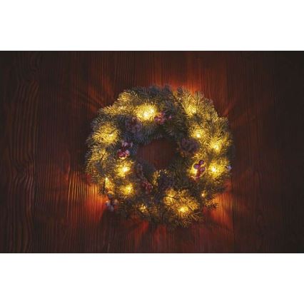 LED juledekoration 20xLED/2xAA diam. 38 cm