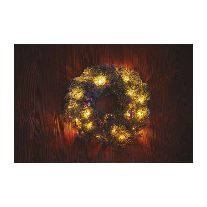 LED juledekoration 20xLED/2xAA diam. 38 cm