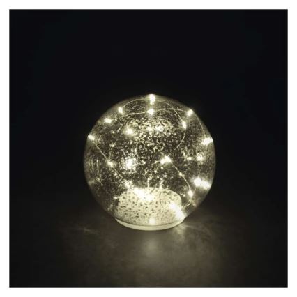 LED-juledekoration 20xLED/3xAA kugle Ø 15 cm