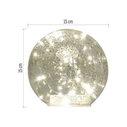 LED-juledekoration 20xLED/3xAA kugle Ø 15 cm