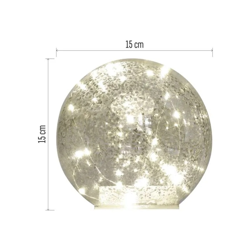 LED-juledekoration 20xLED/3xAA kugle Ø 15 cm