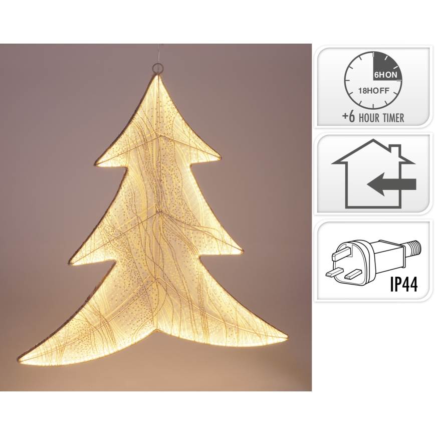 LED juledekoration 260xLED/6W/230V 56 cm varm hvid juletræ/guld