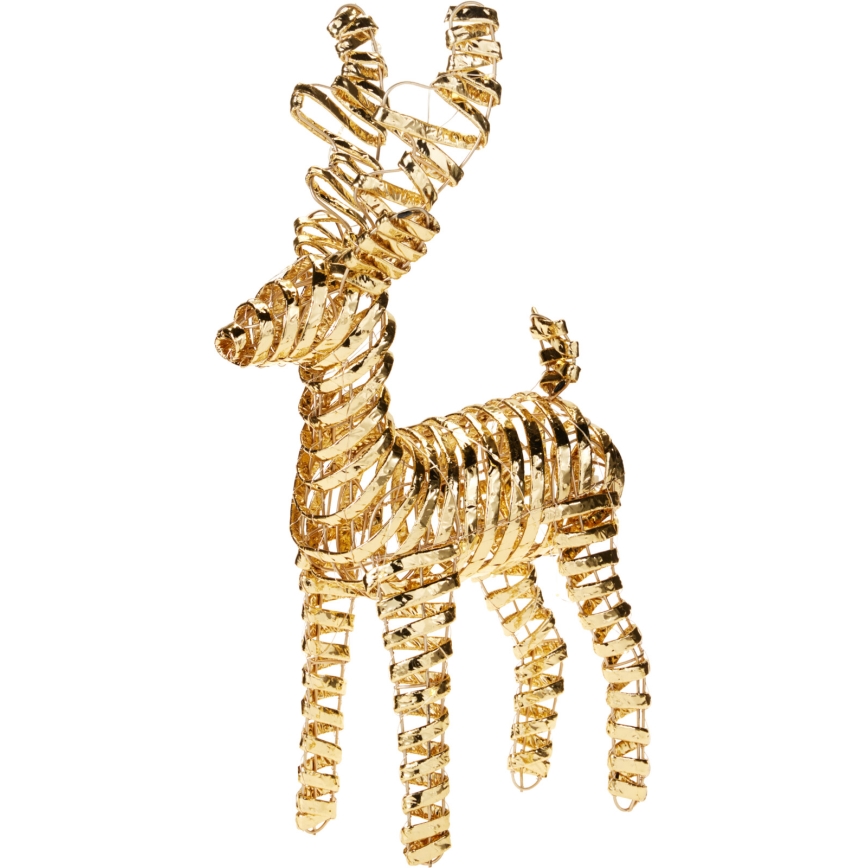 LED juledekoration 30xLED/3xAA 37 cm varm hvid rensdyr/guld