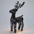 LED juledekoration 30xLED/3xAA 37 cm varm hvid rensdyr/sort