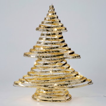 LED juledekoration 30xLED/3xAA 40 cm varm hvid juletræ/guld