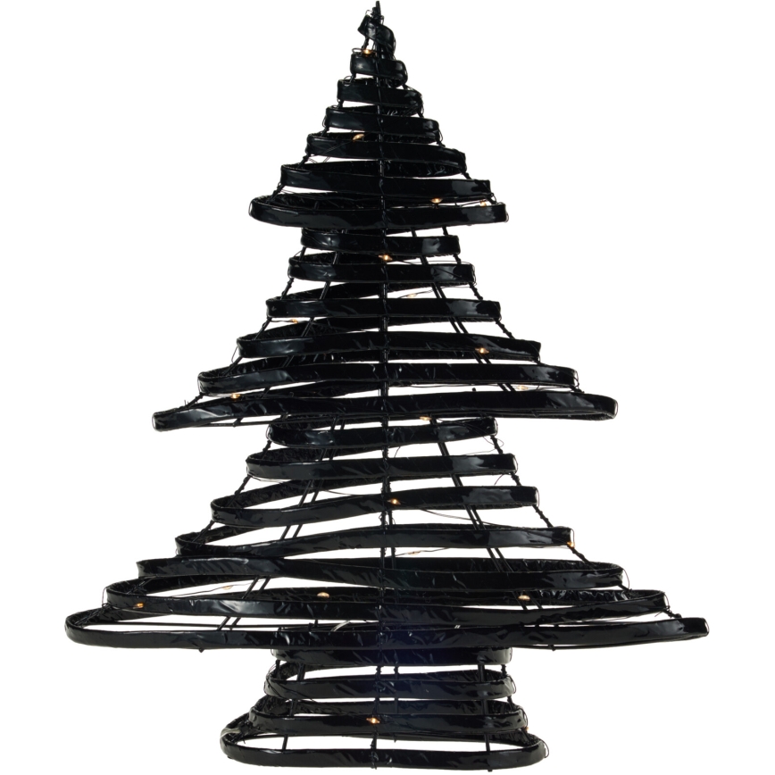 LED juledekoration 30xLED/3xAA 40 cm varm hvid juletræ/sort