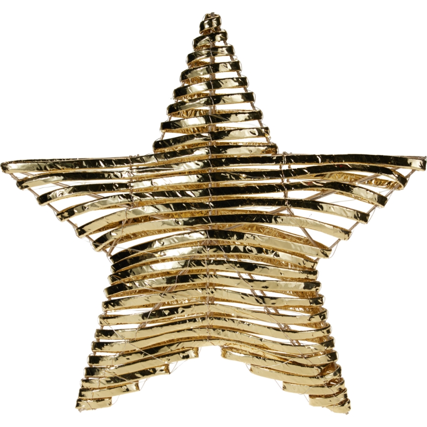LED Juledekoration 30xLED/3xAA 40 cm varm hvid stjerne/guld