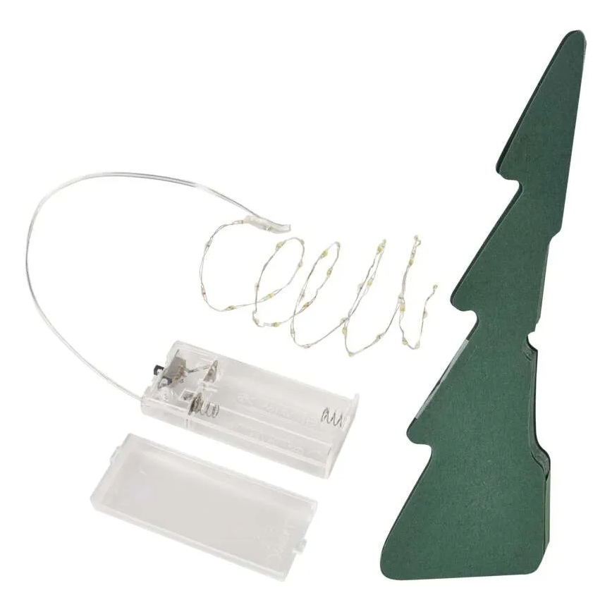 LED juledekoration 35xLED/2xAA juletræ