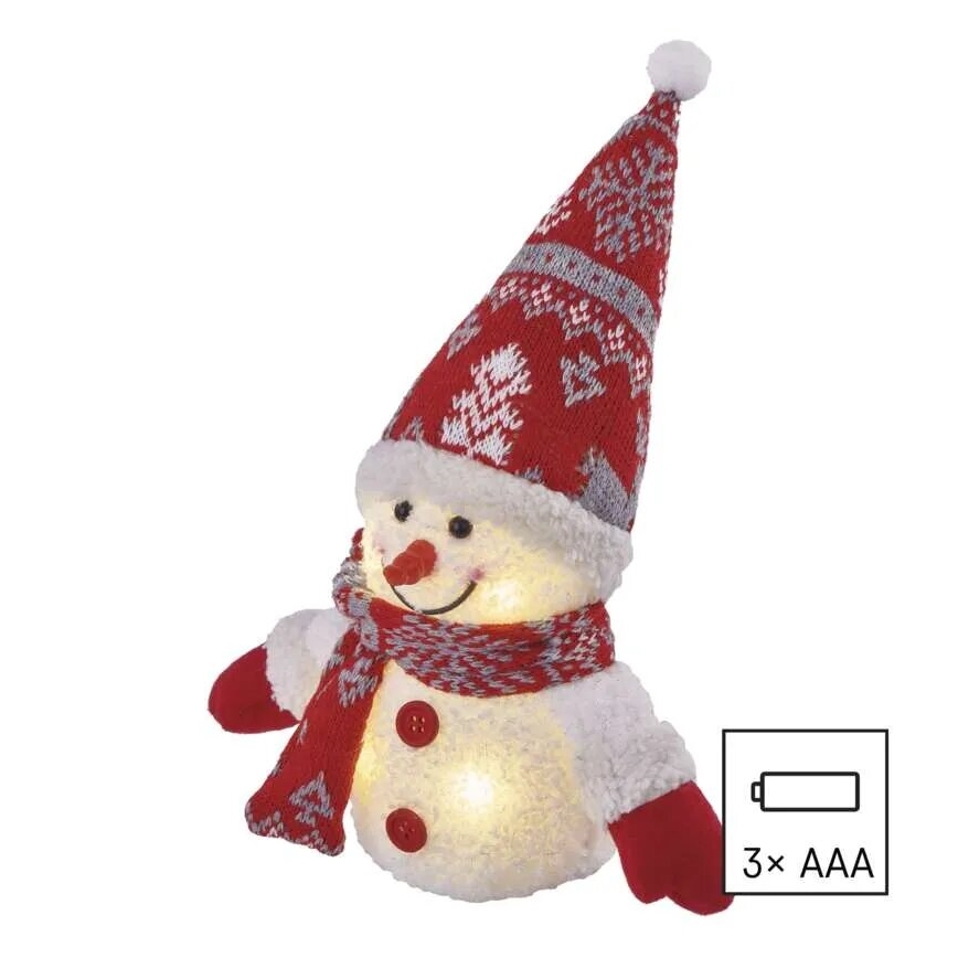 LED juledekoration 4xLED/3xAAA snemand
