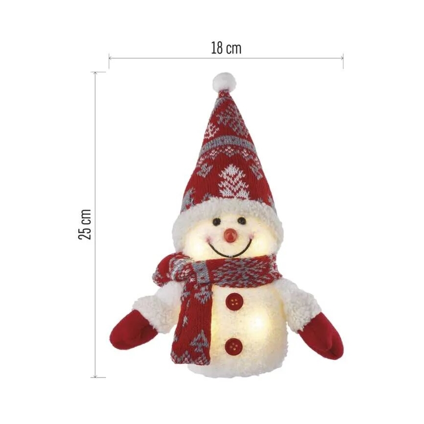 LED juledekoration 4xLED/3xAAA snemand