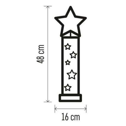 LED juledekoration 5xLED/2xAA stjerne