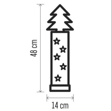 LED juledekoration 5xLED/2xAA træ