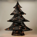 LED Juledekoration 60xLED/3xAA 60 cm varm hvid juletræ/sort