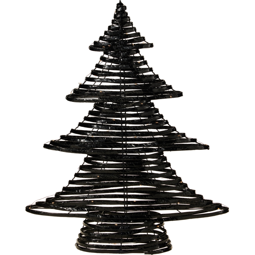 LED Juledekoration 60xLED/3xAA 60 cm varm hvid juletræ/sort
