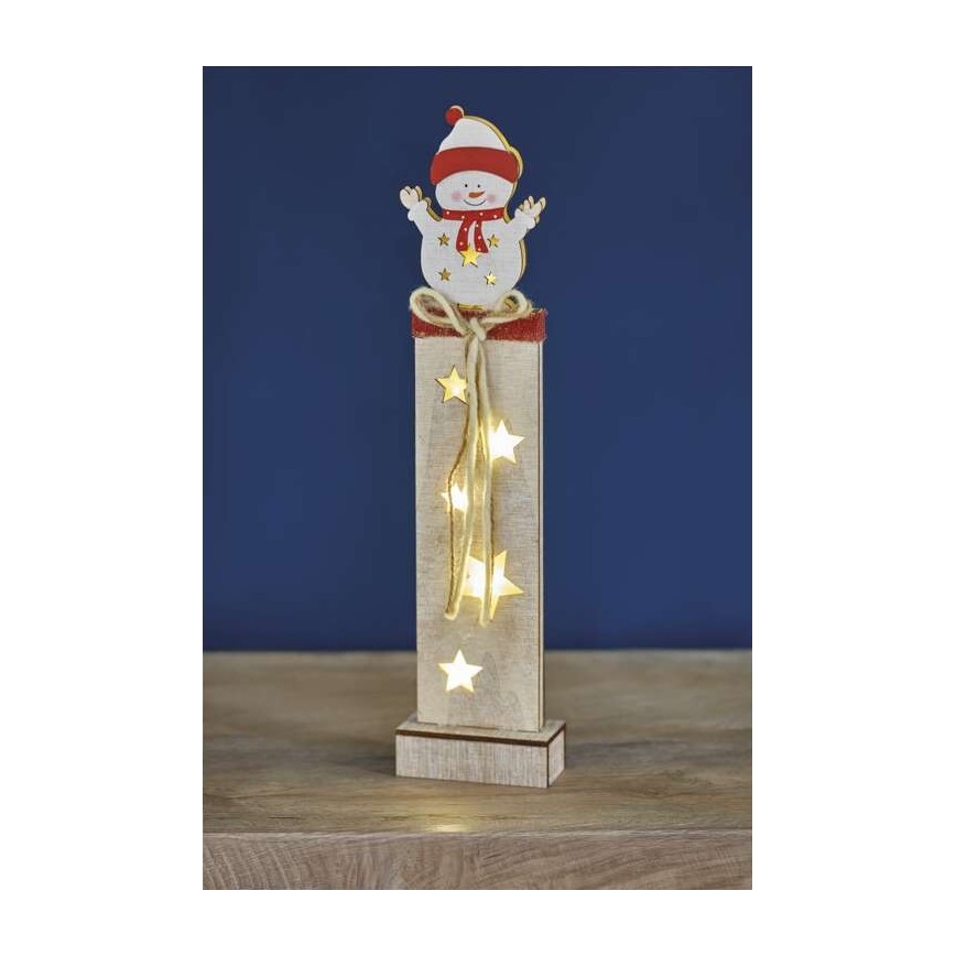 LED juledekoration 7xLED/2xAA snemand