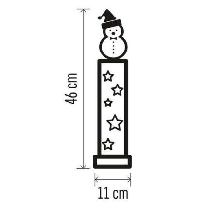 LED juledekoration 7xLED/2xAA snemand