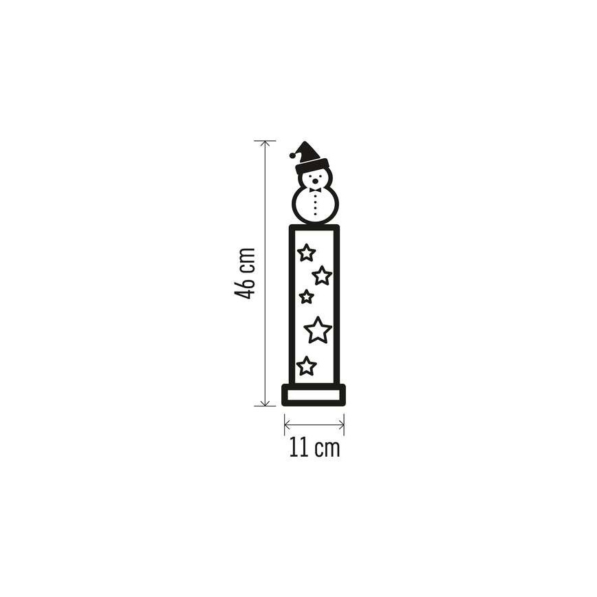 LED juledekoration 7xLED/2xAA snemand