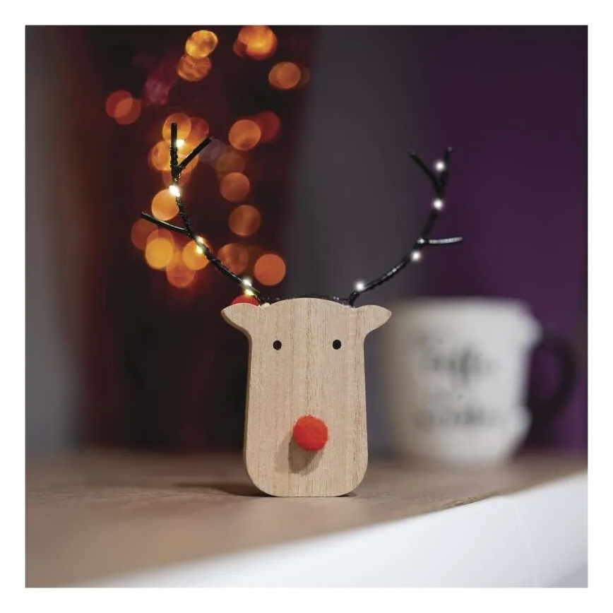 LED juledekoration 8xLED/2xAAA rensdyr