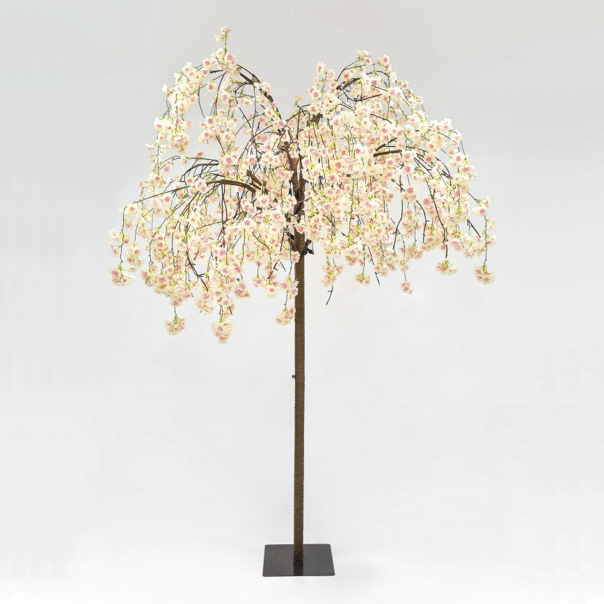 LED Juledekoration kunstigt træ CHERRY TREE 288xLED/230V 2,5 m kirsebær