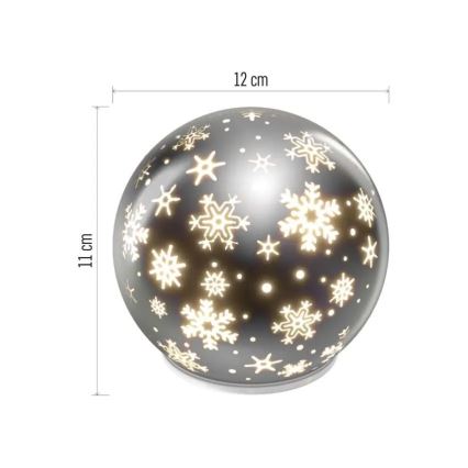 LED-juledekoration LED/0,3 W/3xAA kugle Ø 12 cm