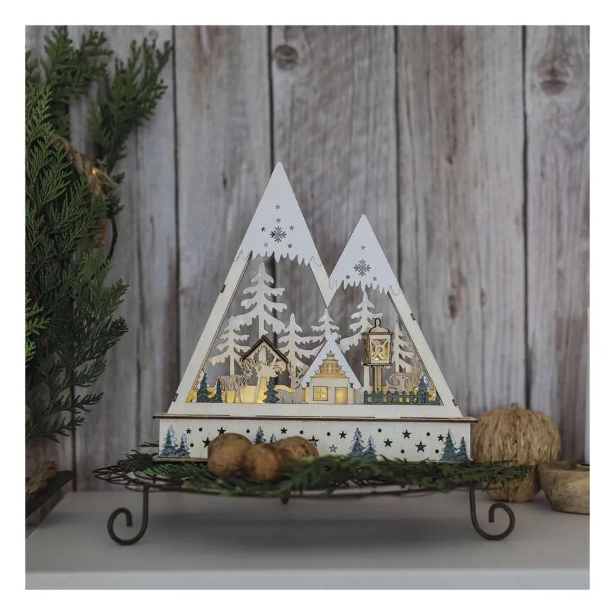 LED juledekoration LED/0,6W/2xAA julelandskab