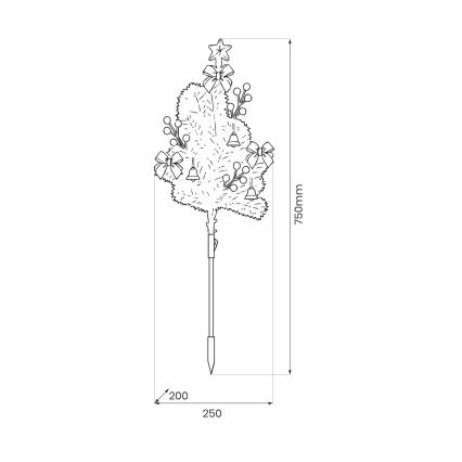 LED juledekoration LED/1W/230V 75 cm IP44 grøn