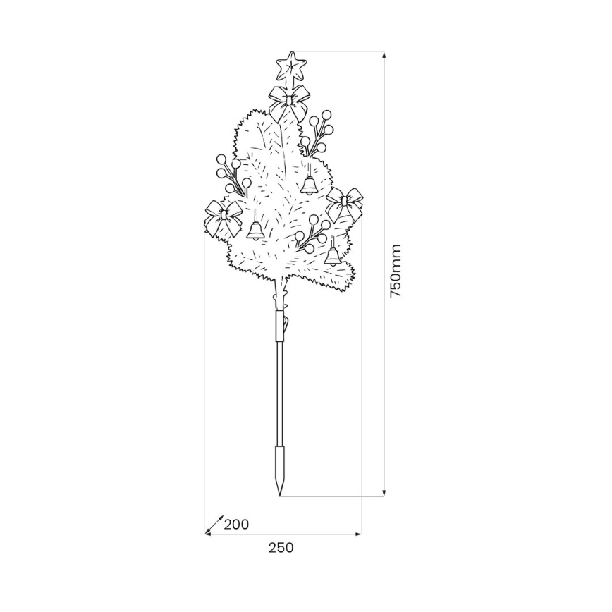 LED-juledekoration LED/1W/230V 75 cm IP44 hvid