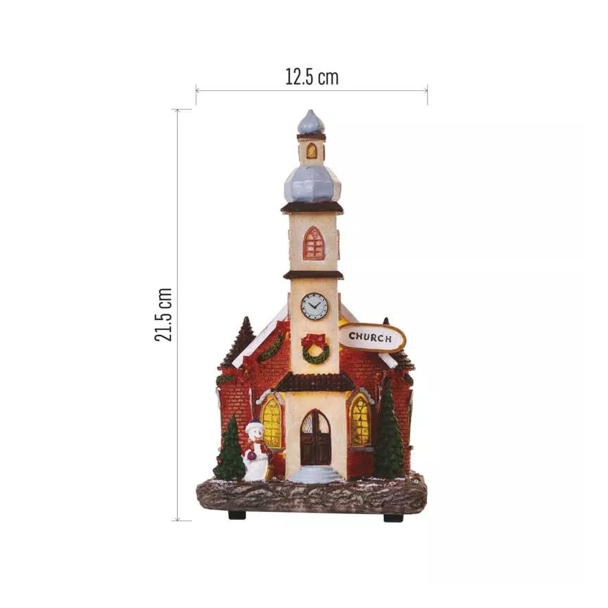 LED juledekoration LED/3xAA kirke