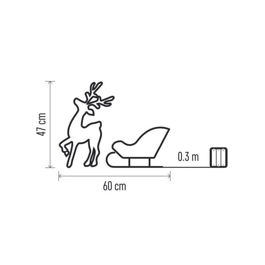 LED juledekoration LED/3xAA varmt hvidt lys