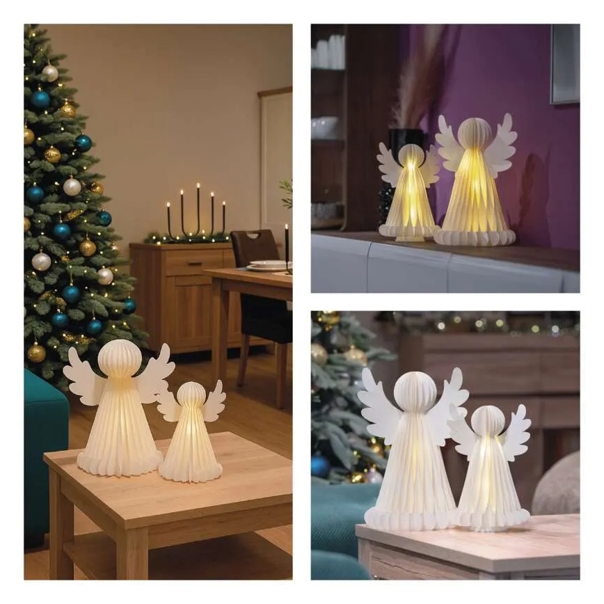 LED-juledekoration med 20 LED, 6x AA-batterier – engle