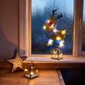 LED-juledekoration med rensdyr, 8 x LED / 3 x AAA, kold hvid