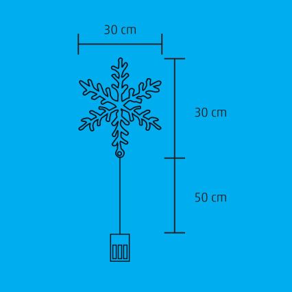 LED juledekoration til vindue 16xLED/3xAA varmt hvidt lys