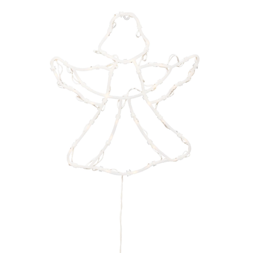 LED Juledekoration til vinduet 35xLED/3xAA IP44 engel varm hvid