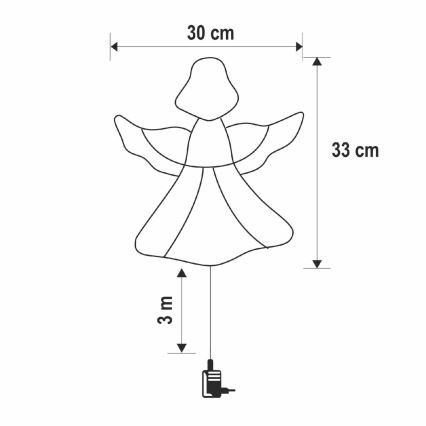 LED Juledekoration til vinduet 35xLED/3xAA IP44 engel varm hvid