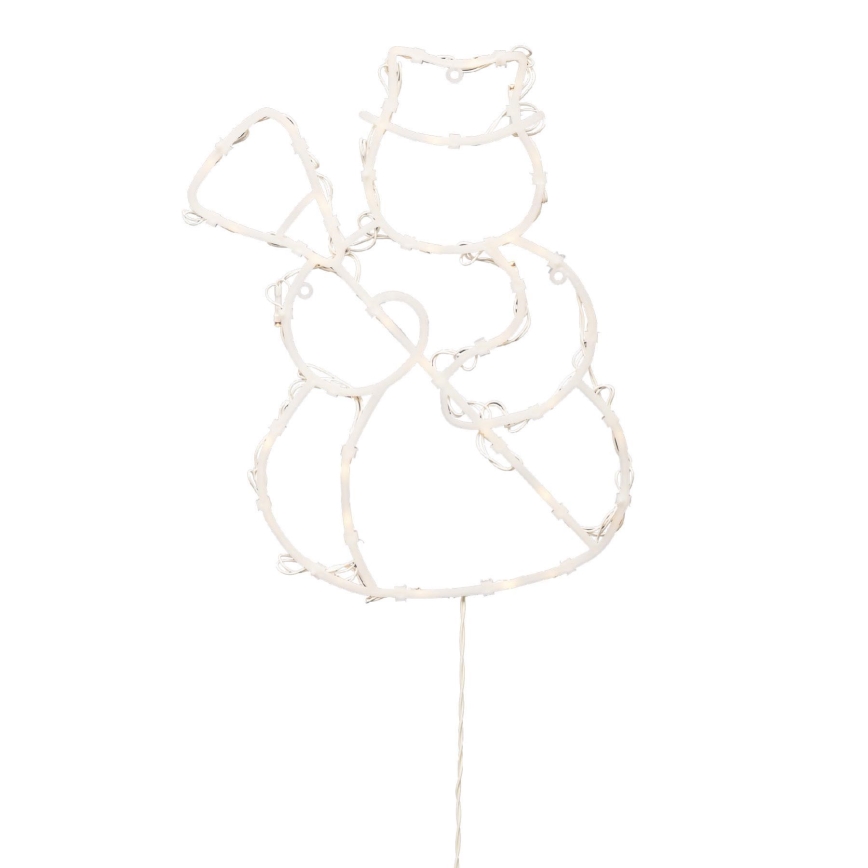 LED juledekoration til vinduet 35xLED/3xAA IP44 snemand varm hvid