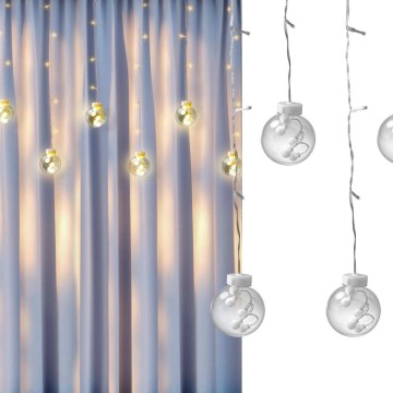 LED Julegardin WISH BALLS 108xLED/8 funktioner 4,5 m varm hvid