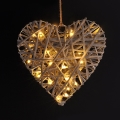 LED julehjerte LED/2xAA rattan