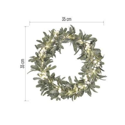 LED-julekrans 25xLED/3xAA Ø 35 cm