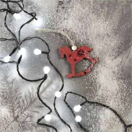 LED-julekæde, 200 LED/8 funktioner, 20 m, IP44, kold hvid