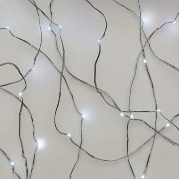 LED julekæde 20xLED/2xAA 2,4m kold hvid
