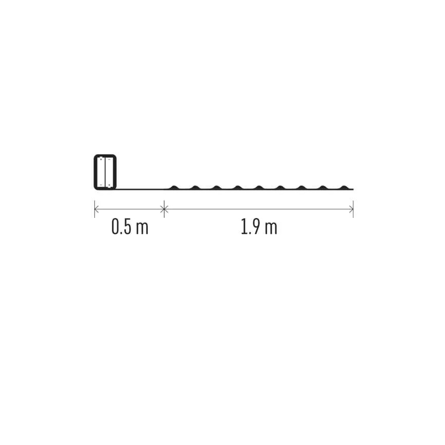LED julekæde 20xLED/2xAA 2,4m kold hvid