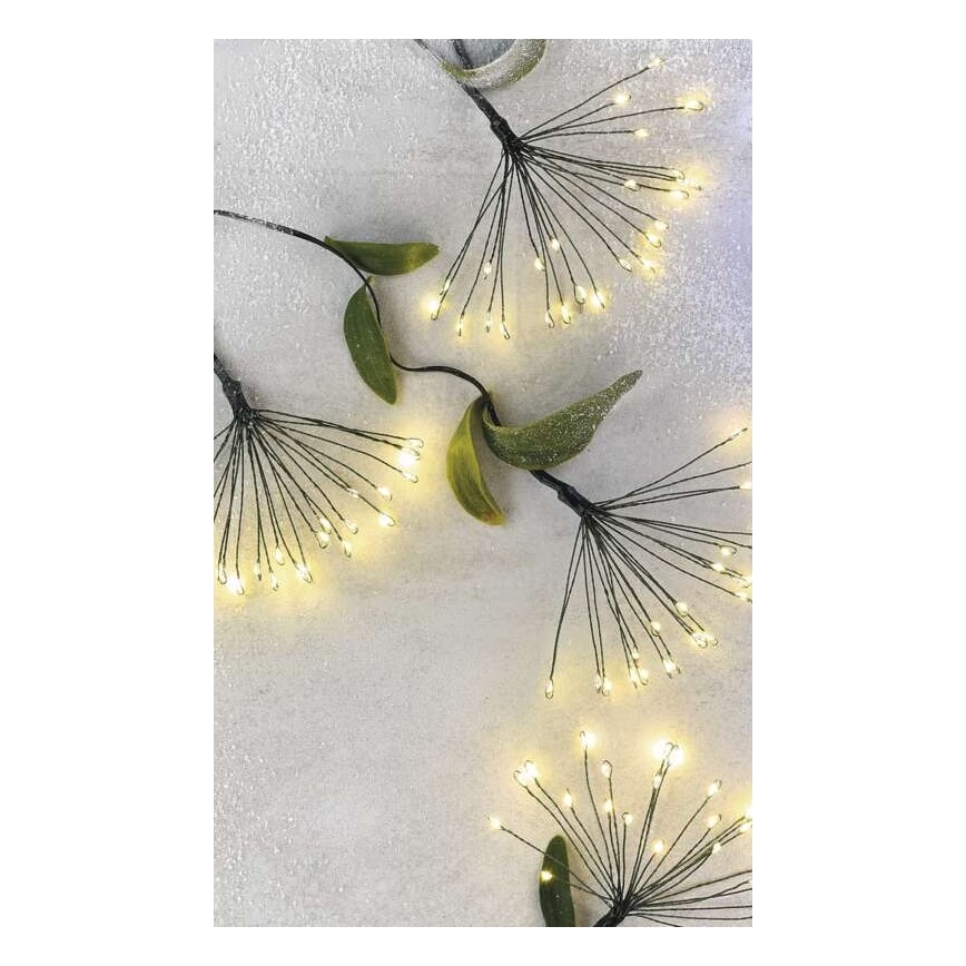 LED-julekæde 300 LED 5,2+3 m varm hvid