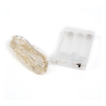 LED julekæde 50xLED/3xAA 5 m flerfarvet