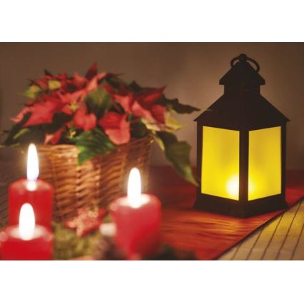 LED julelanterne 12xLED/6x3AAA sort