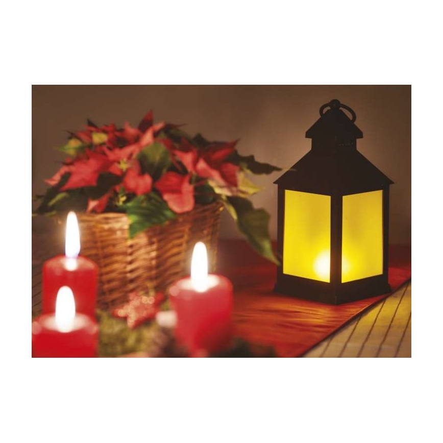 LED julelanterne 12xLED/6x3AAA sort