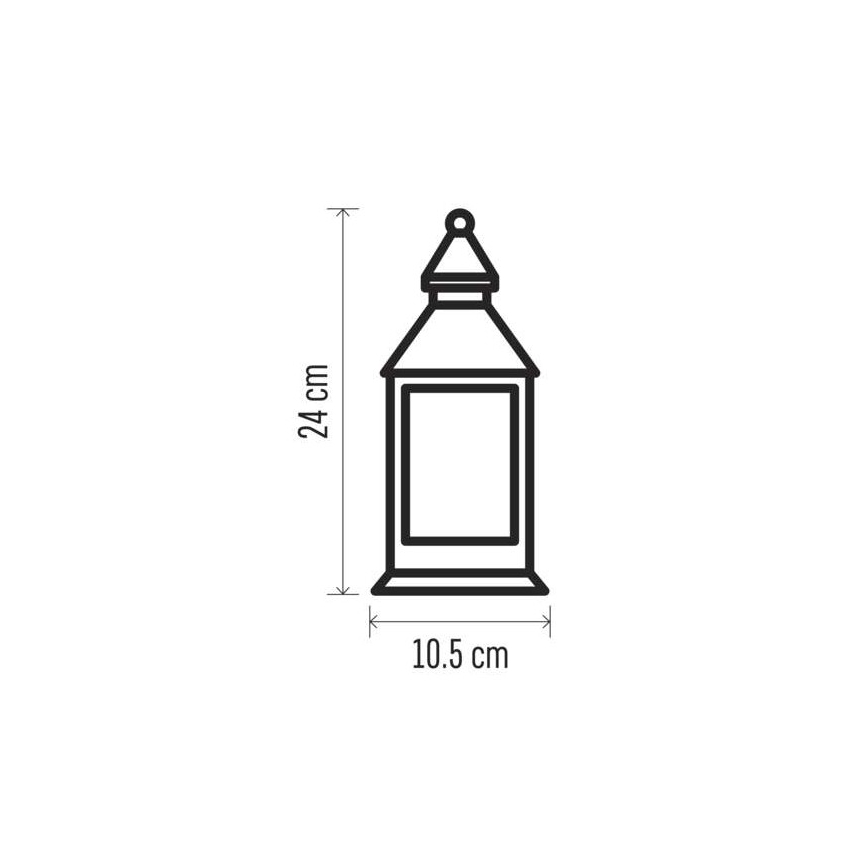 LED julelanterne 12xLED/6x3AAA sort