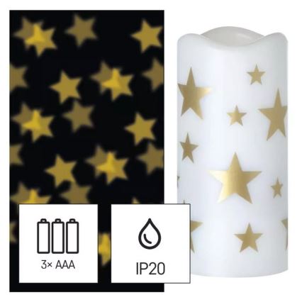 LED julelys LED/3xAAA stjernedesign varmt hvidt lys