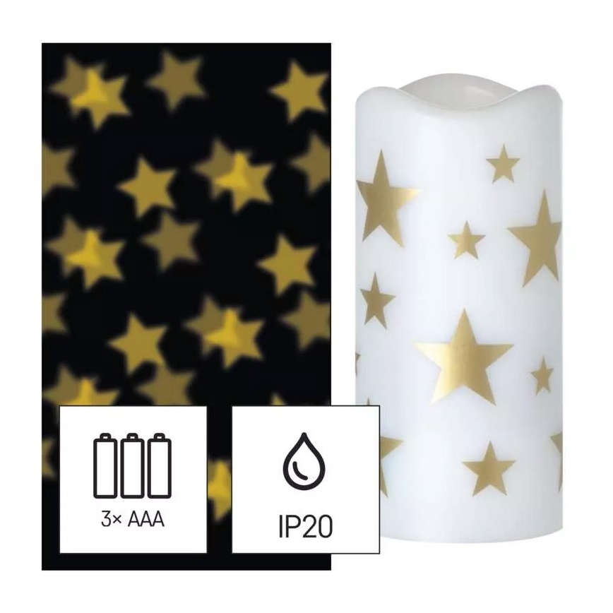 LED julelys LED/3xAAA stjernedesign varmt hvidt lys