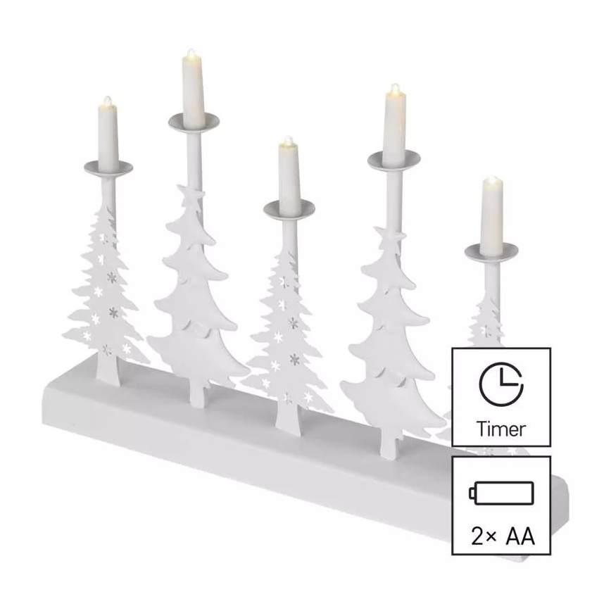 LED julelysestage LED/2xAA hvid
